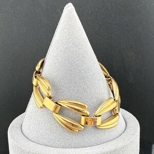 Vintage Coro Bracelet Gold Tone Signed 7"